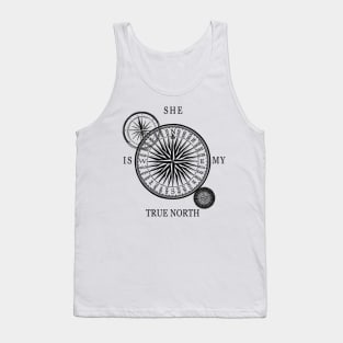 Vintage Compass Illustration - She is my true north Tank Top